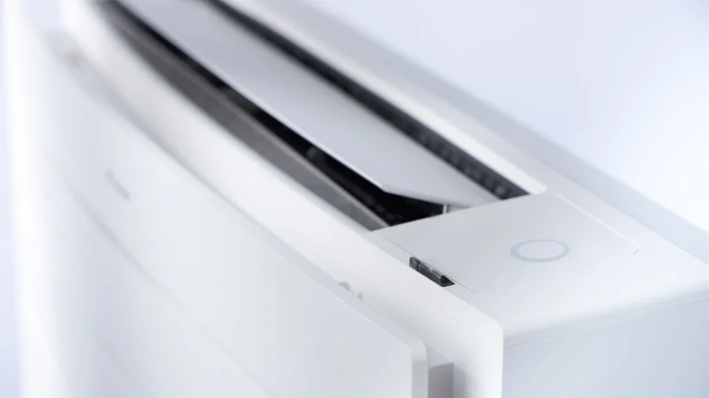 Close-up of a Daikin Perfera wall-mounted air conditioning unit
